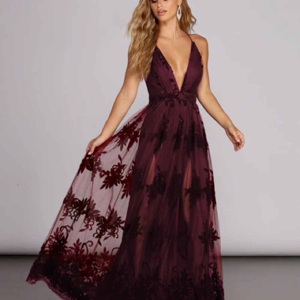 Wine Luxell Maxi Dress